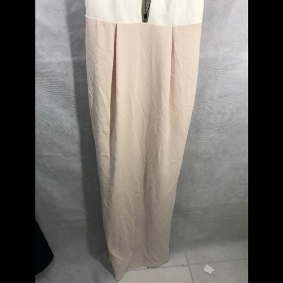 NWT ABS‎ by Allen Schwartz Two-Tone Cutout Maxi Gown Ivory-Pink [SZ Medium ] - Picture 5 of 8